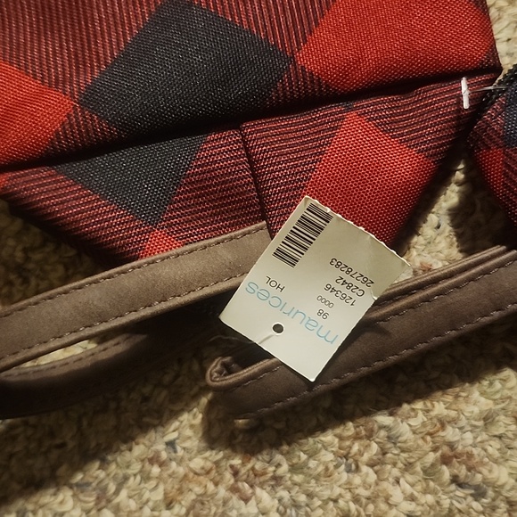 Maurices Red and Black Checkered Makeup/Travel Bag NWT - Picture 2 of 3